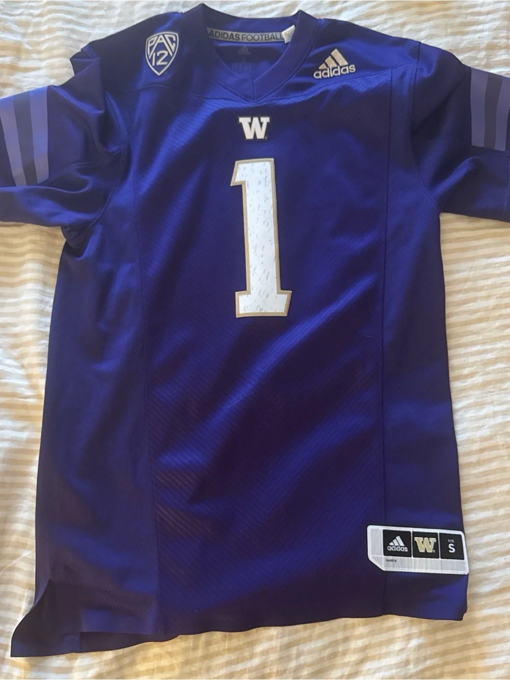 adidas Purple Washington Huskies #1 Football Jersey